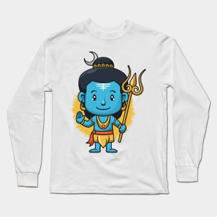 shiva god india cartoon Long Sleeve T-Shirt